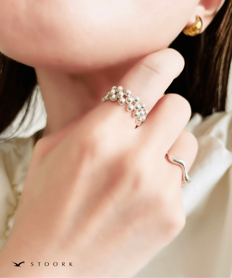 s925 Silver Beads Ring - stoork