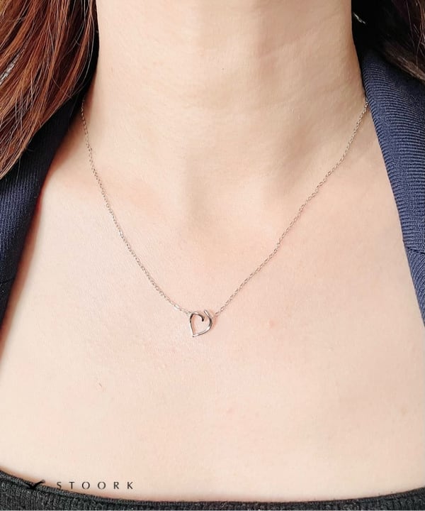 s925 Torsion Heart Necklace - stoork