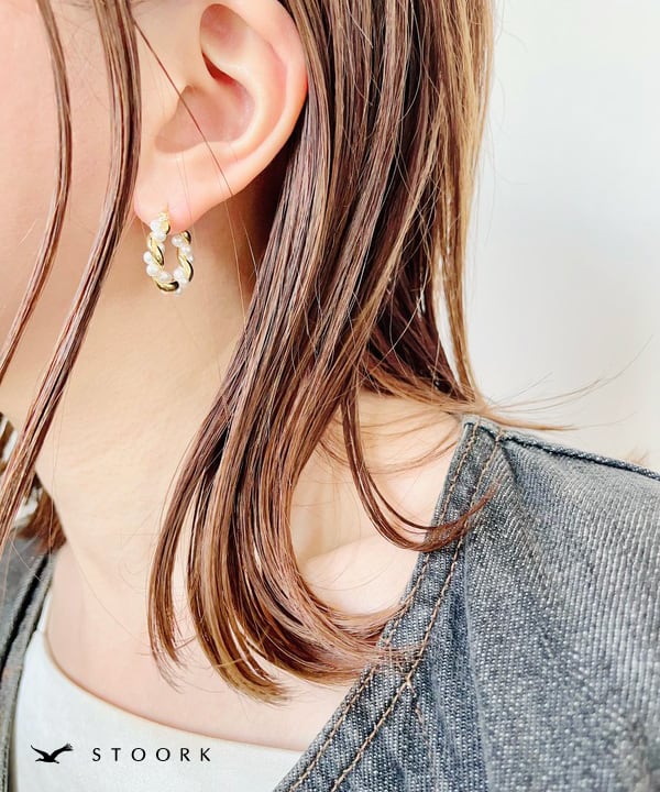 【再入荷】s925 Twist Pearl Pierce - stoork