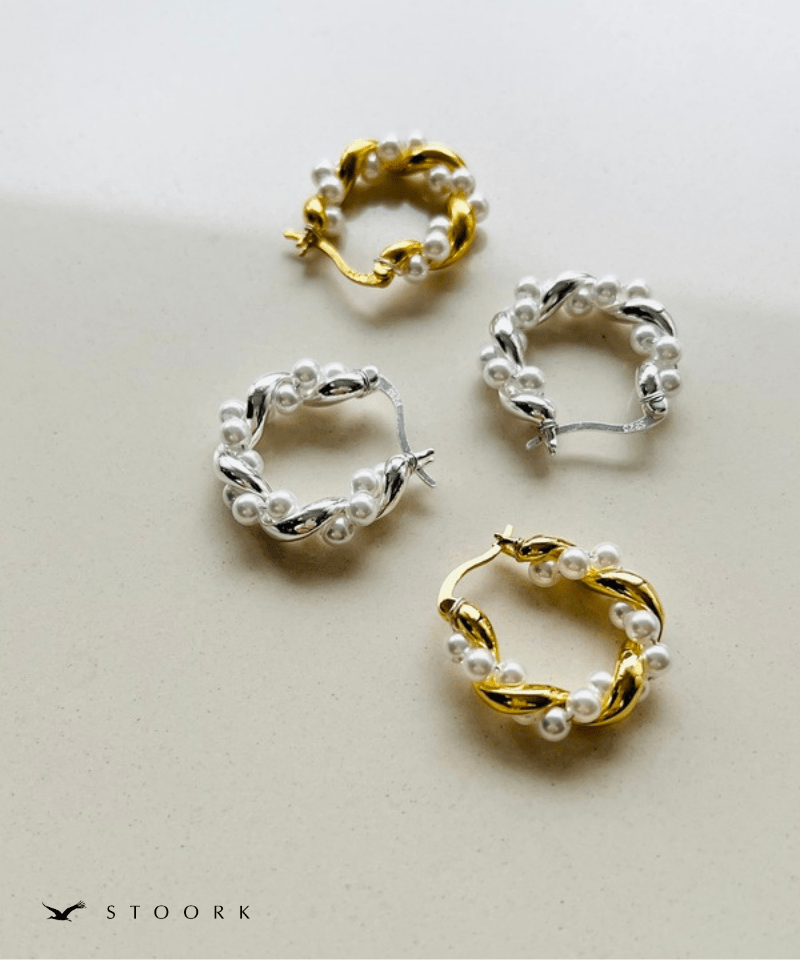【再入荷】s925 Twist Pearl Pierce - stoork