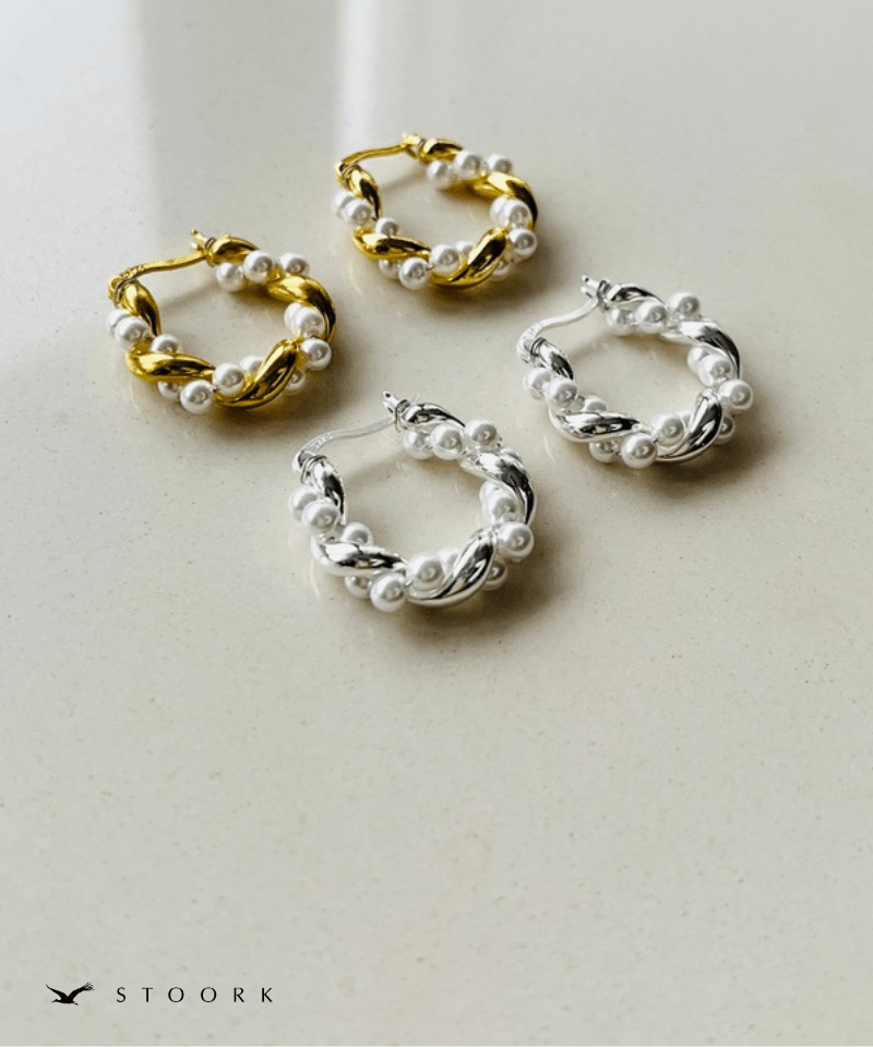 【再入荷】s925 Twist Pearl Pierce - stoork