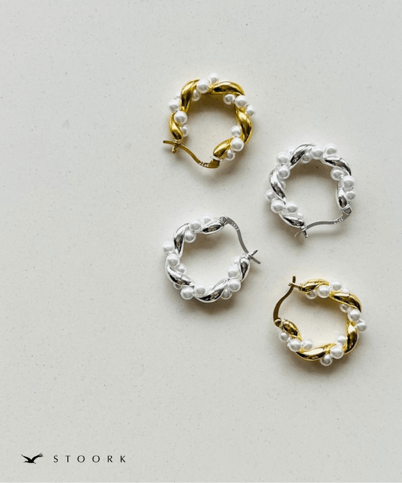 【再入荷】s925 Twist Pearl Pierce - stoork