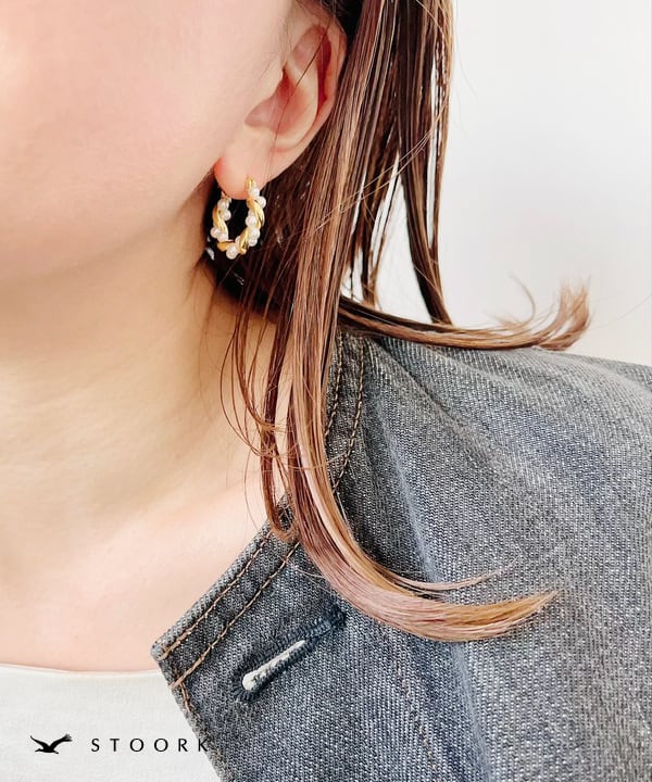 【再入荷】s925 Twist Pearl Pierce - stoork