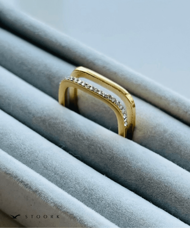 Square Double Line Ring - stoork