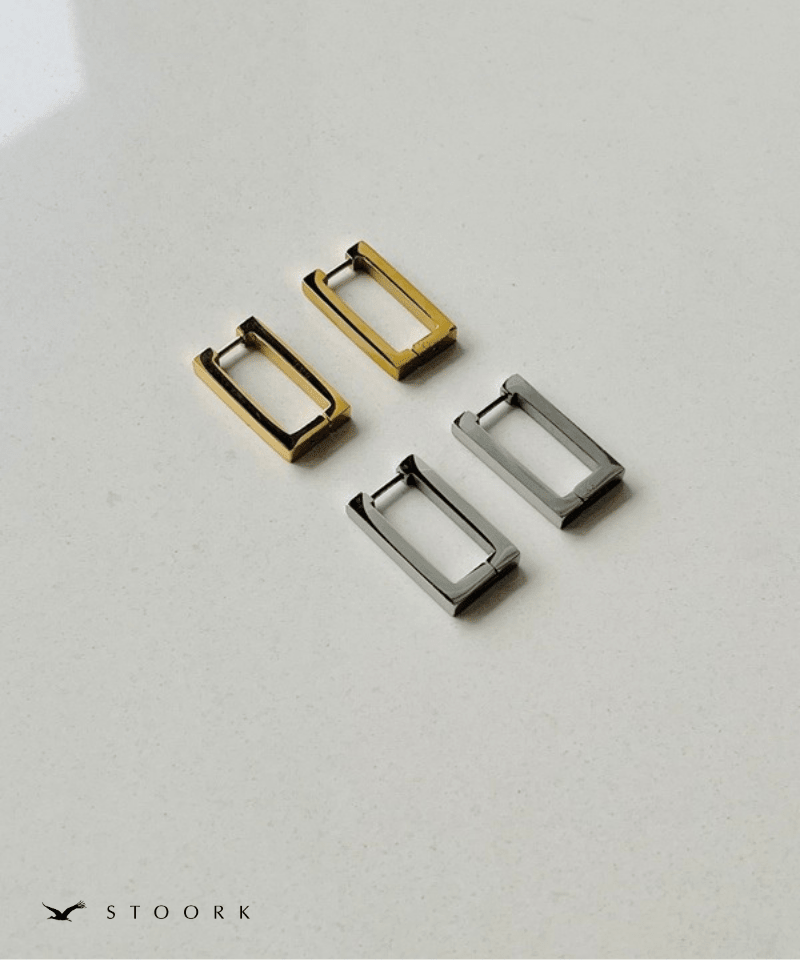 Square Line Hoop Pierce - stoork