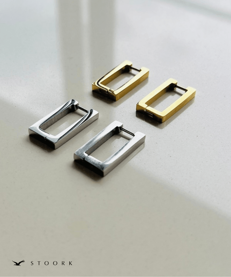 Square Line Hoop Pierce - stoork