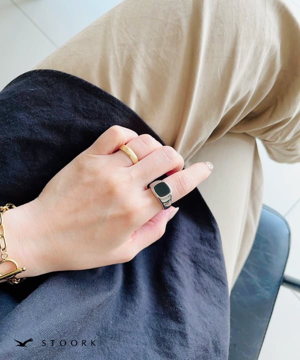 【再入荷】Square Stone Ring - stoork