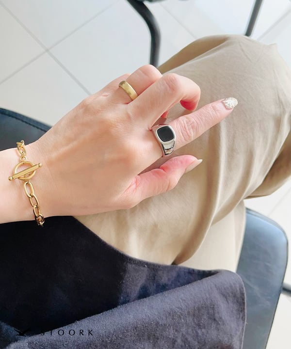 【再入荷】Square Stone Ring - stoork