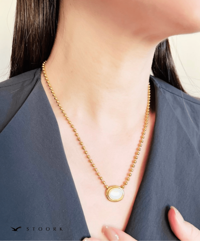 Stone Top Ball Necklace - stoork