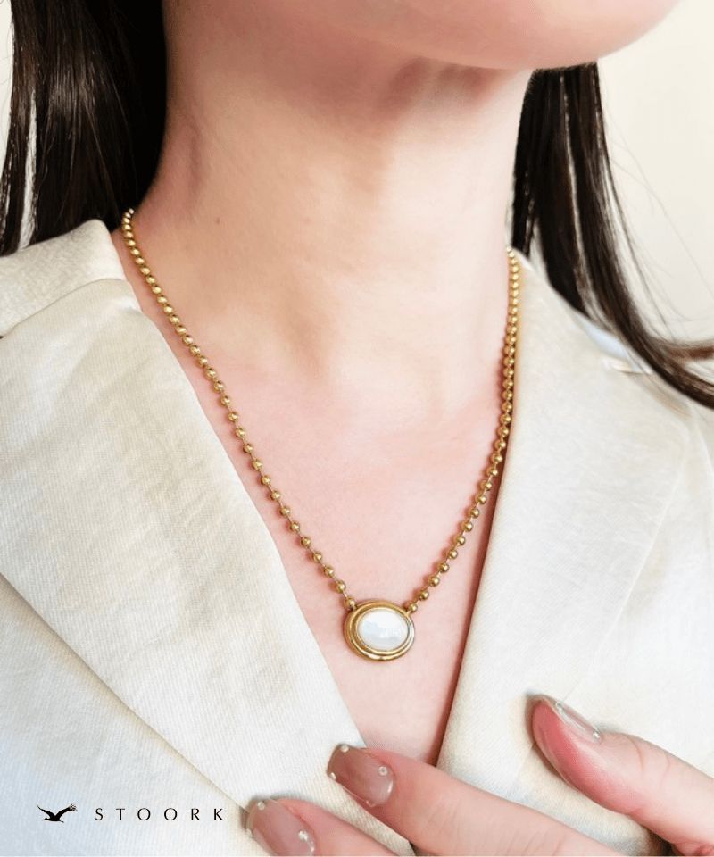 Stone Top Ball Necklace - stoork