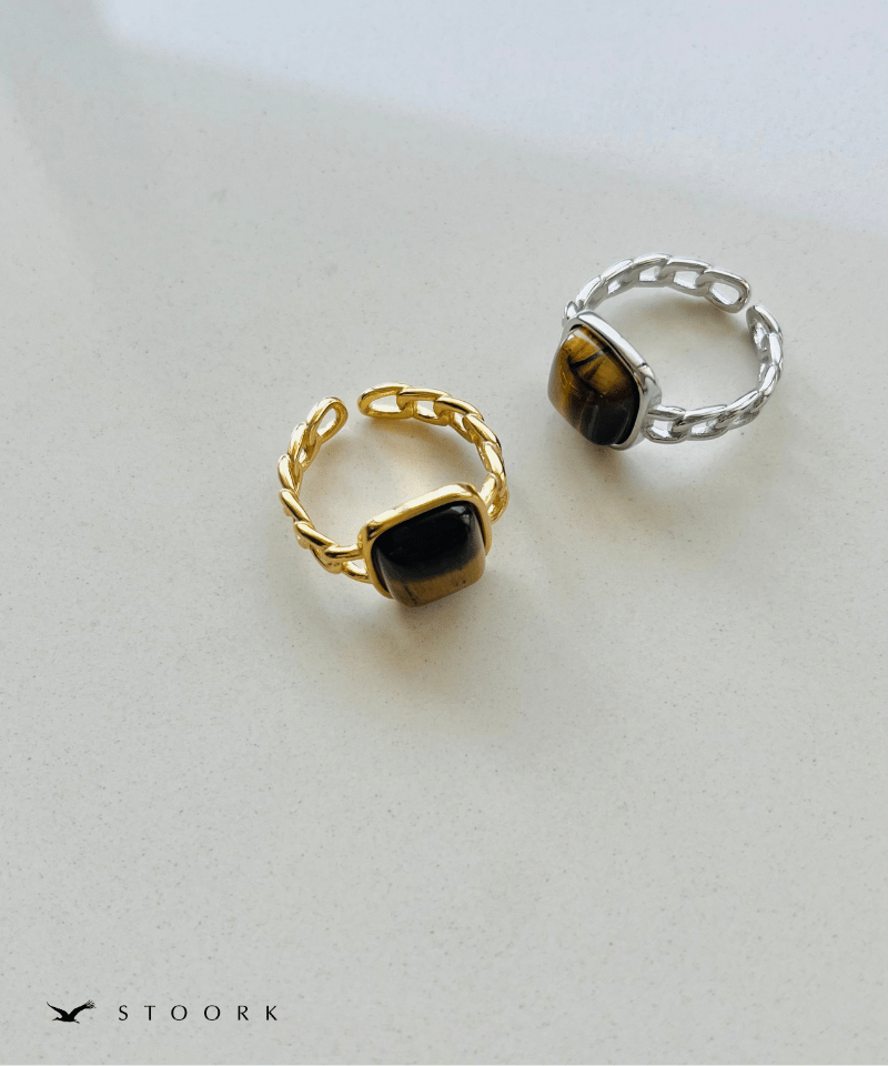 Tiger Eye Chain Ring - stoork
