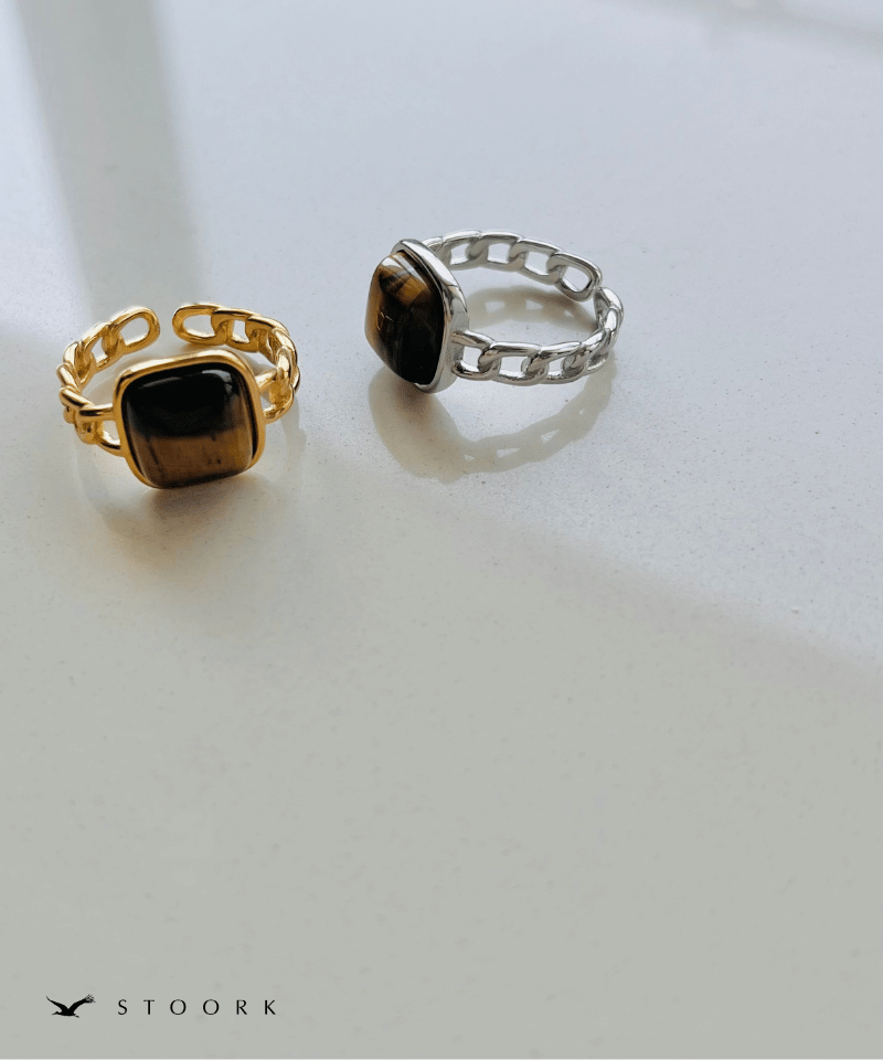 Tiger Eye Chain Ring - stoork