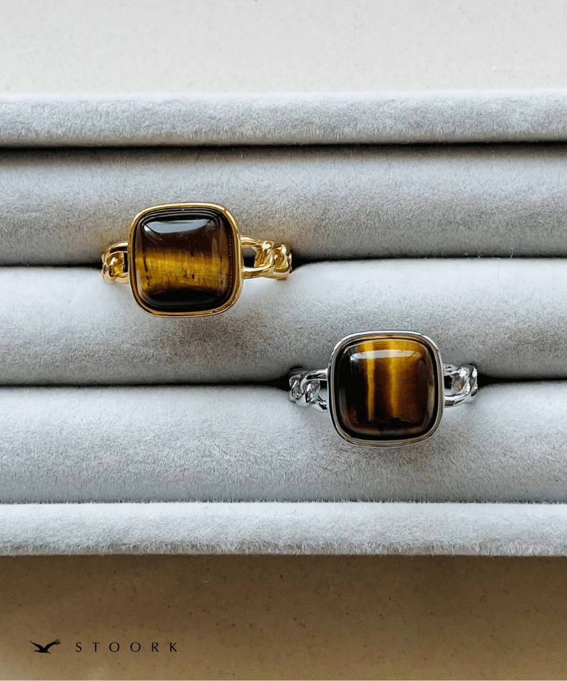 Tiger Eye Chain Ring - stoork