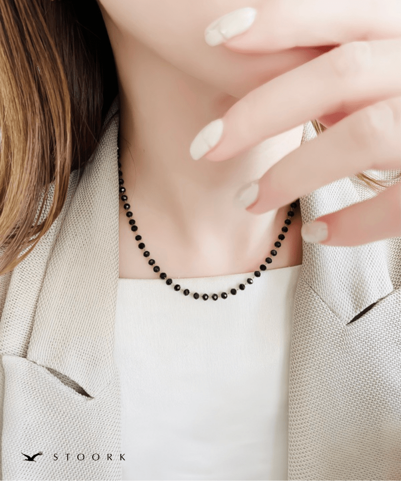 Tiny Black Beads Necklace - stoork