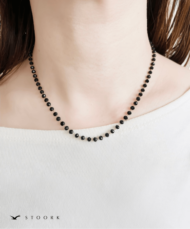 Tiny Black Beads Necklace - stoork
