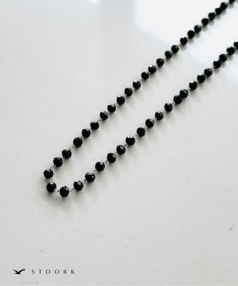 Tiny Black Beads Necklace - stoork