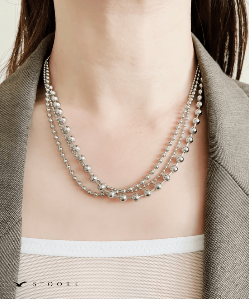 Triple Ball Layered Necklace - stoork