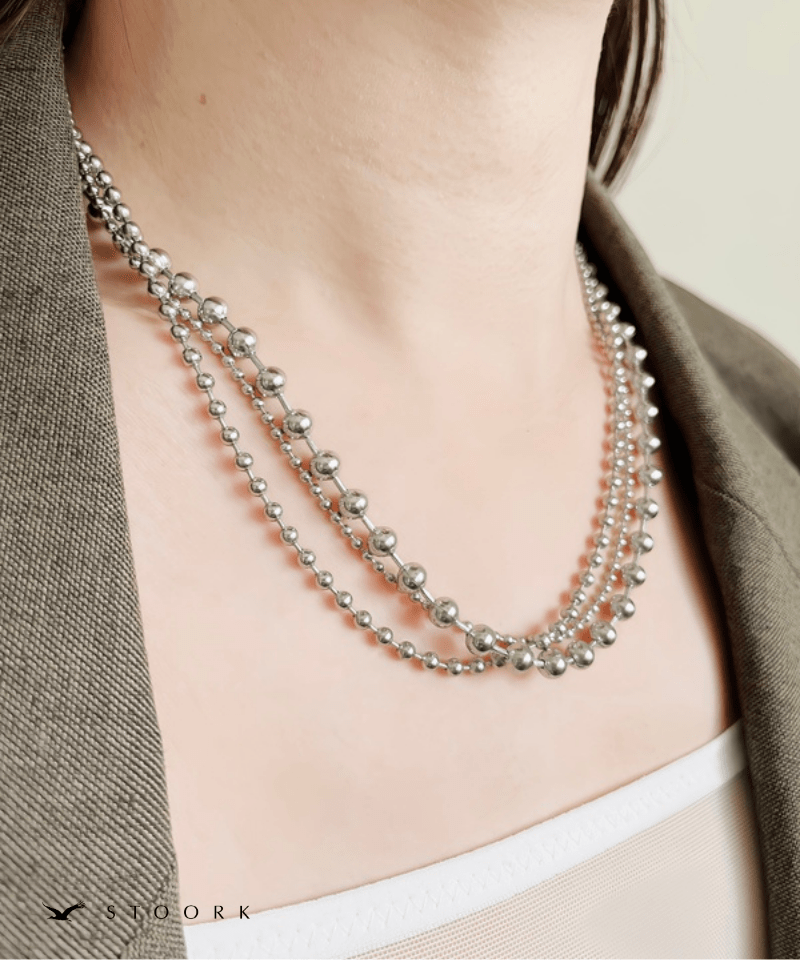Triple Ball Layered Necklace - stoork