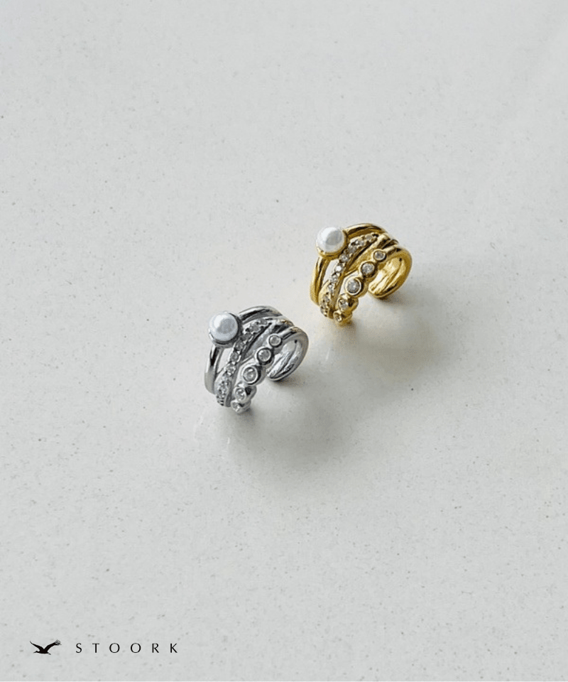 Triple Line Pearl Ear Cuff - stoork