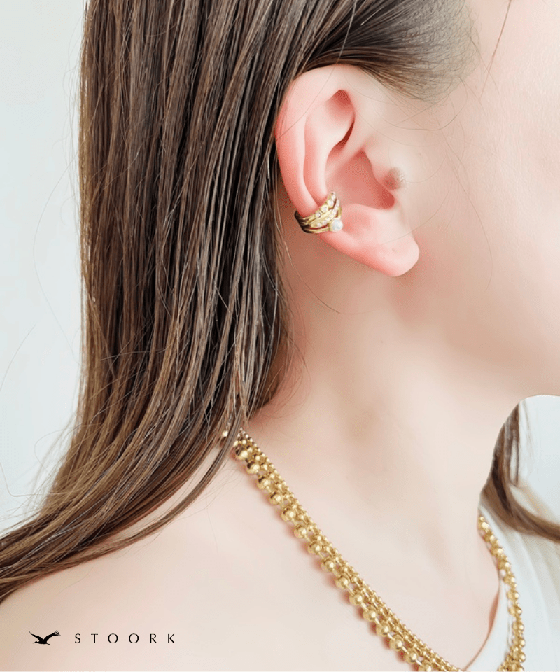 Triple Line Pearl Ear Cuff - stoork