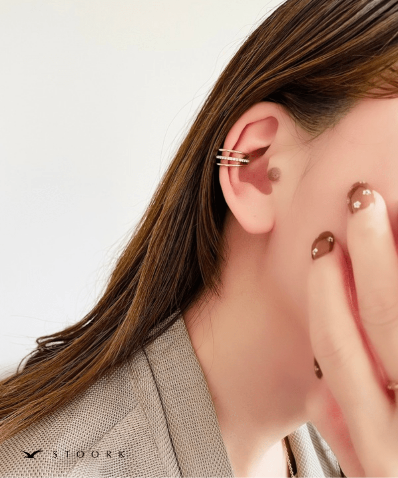 Triple Line Zircon Ear Cuff - stoork
