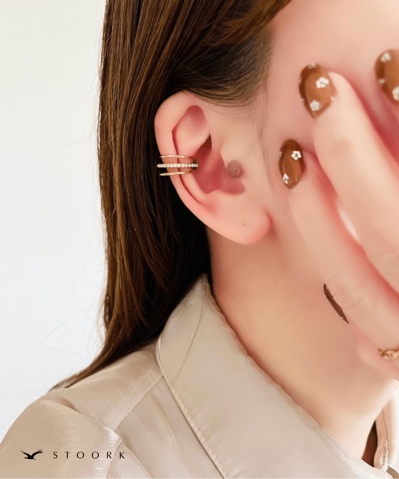 Triple Line Zircon Ear Cuff - stoork