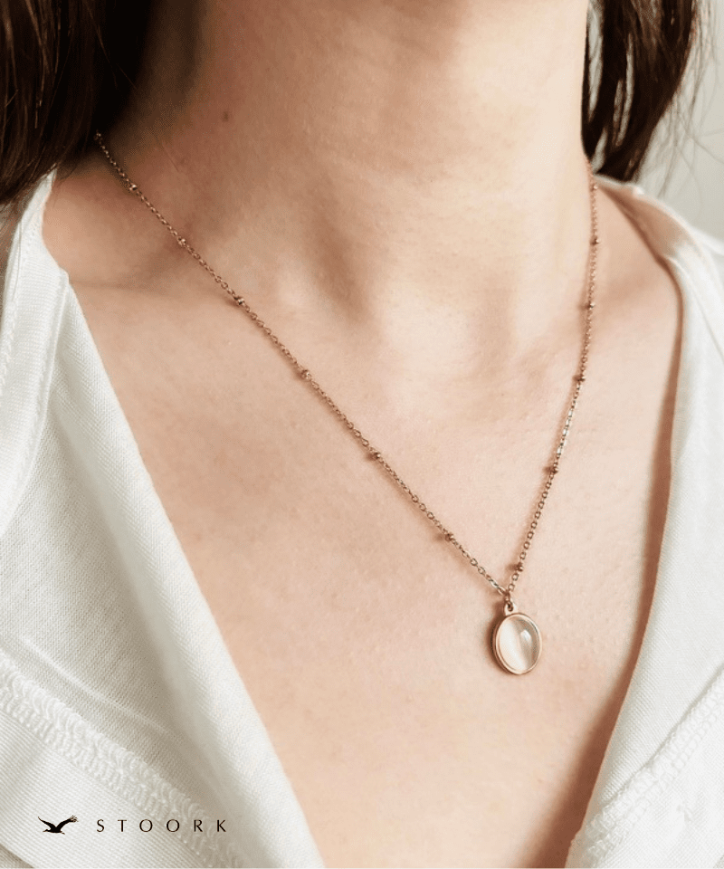 White Stone Station Necklace - stoork