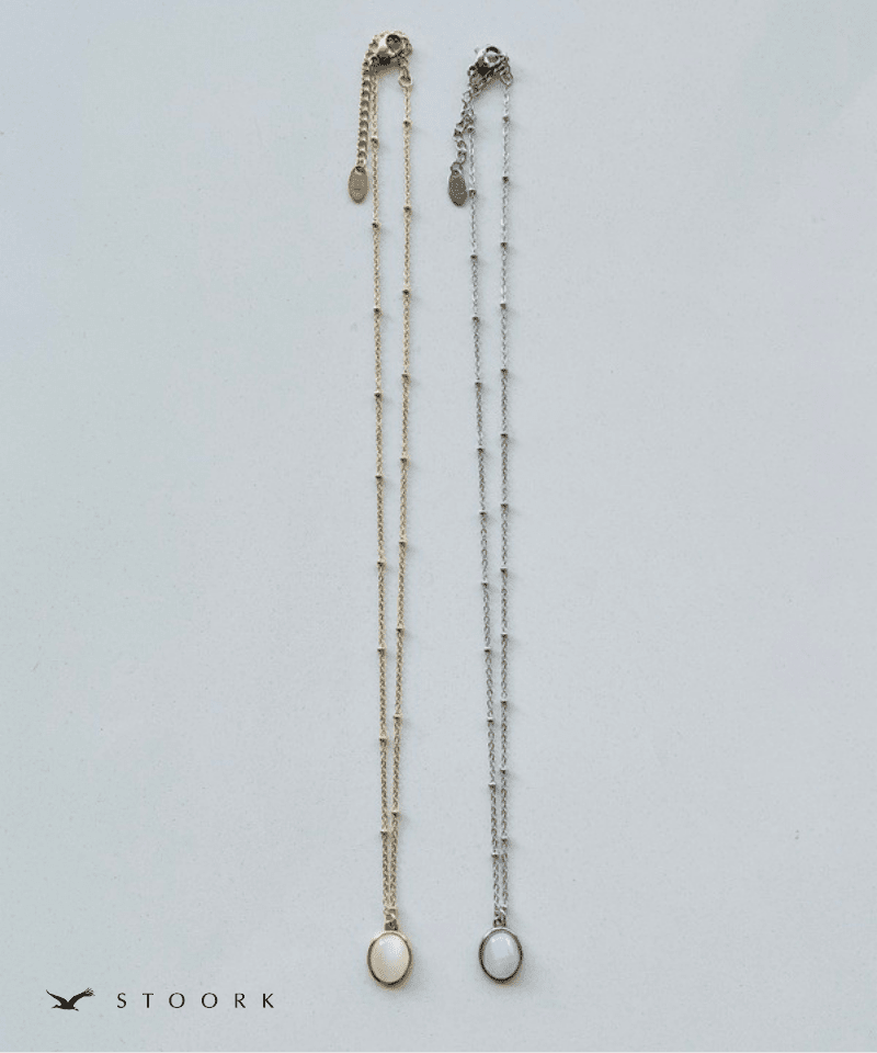 White Stone Station Necklace - stoork