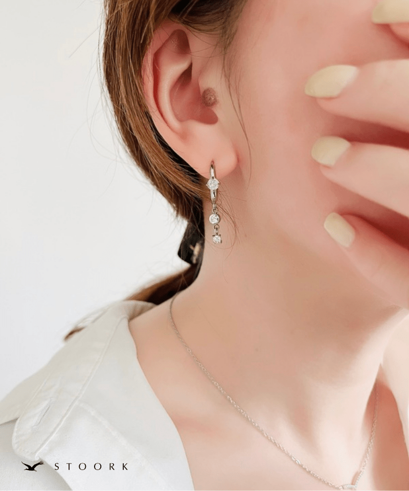 Zircon Charm Hoop Pierce - stoork