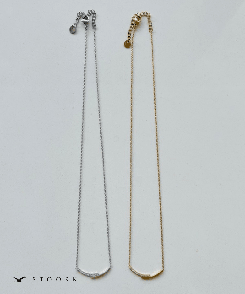 Zircon Cross Plate Necklace - stoork