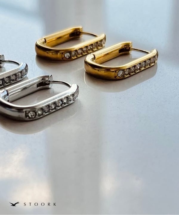 【再入荷】Zircon Ellipse Hoop Pierce - stoork