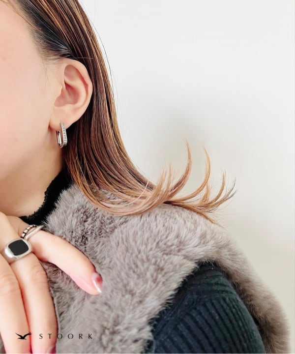 【再入荷】Zircon Ellipse Hoop Pierce - stoork