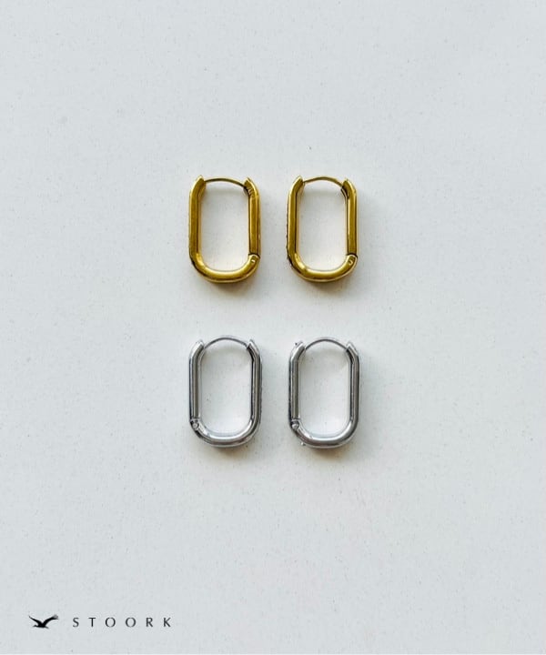 【再入荷】Zircon Ellipse Hoop Pierce - stoork