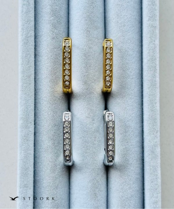 【再入荷】Zircon Ellipse Hoop Pierce - stoork