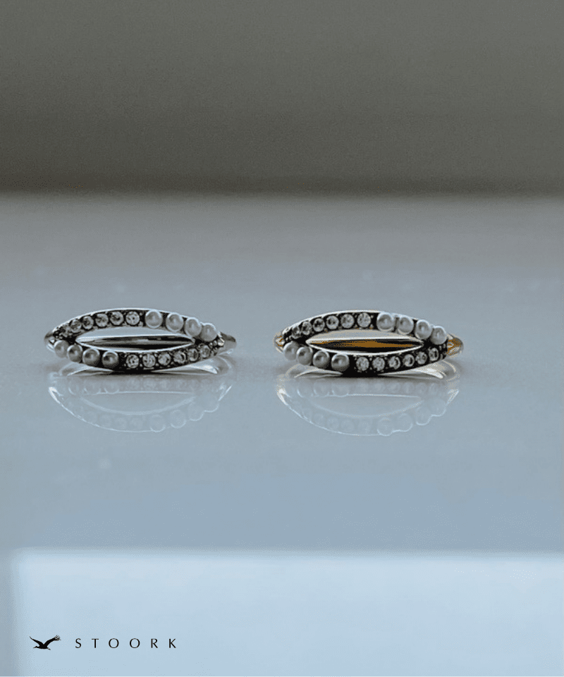 Zircon Pearl Double Ring - stoork