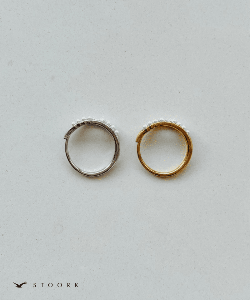 Zircon Pearl Double Ring - stoork