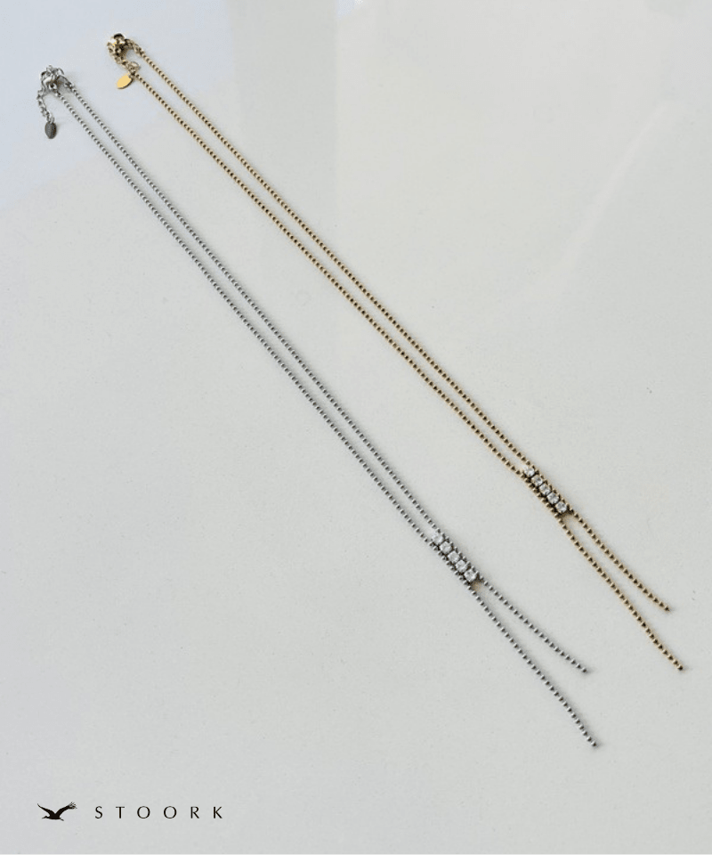 Zirconia Tie Necklace - stoork