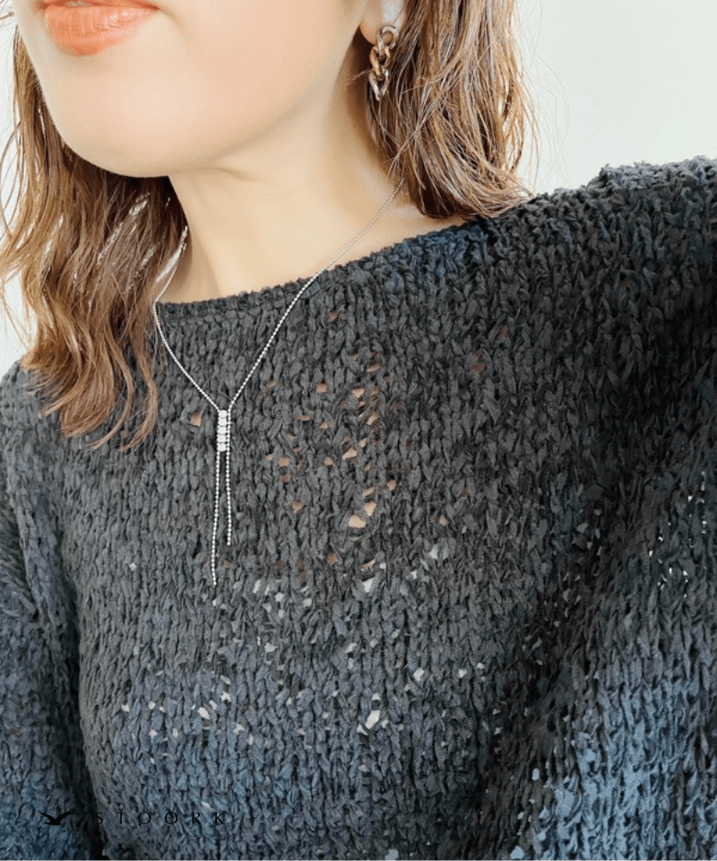 Zirconia Tie Necklace - stoork