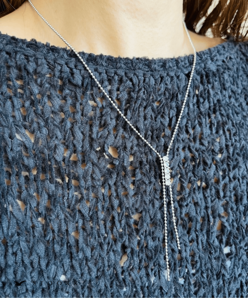 Zirconia Tie Necklace - stoork