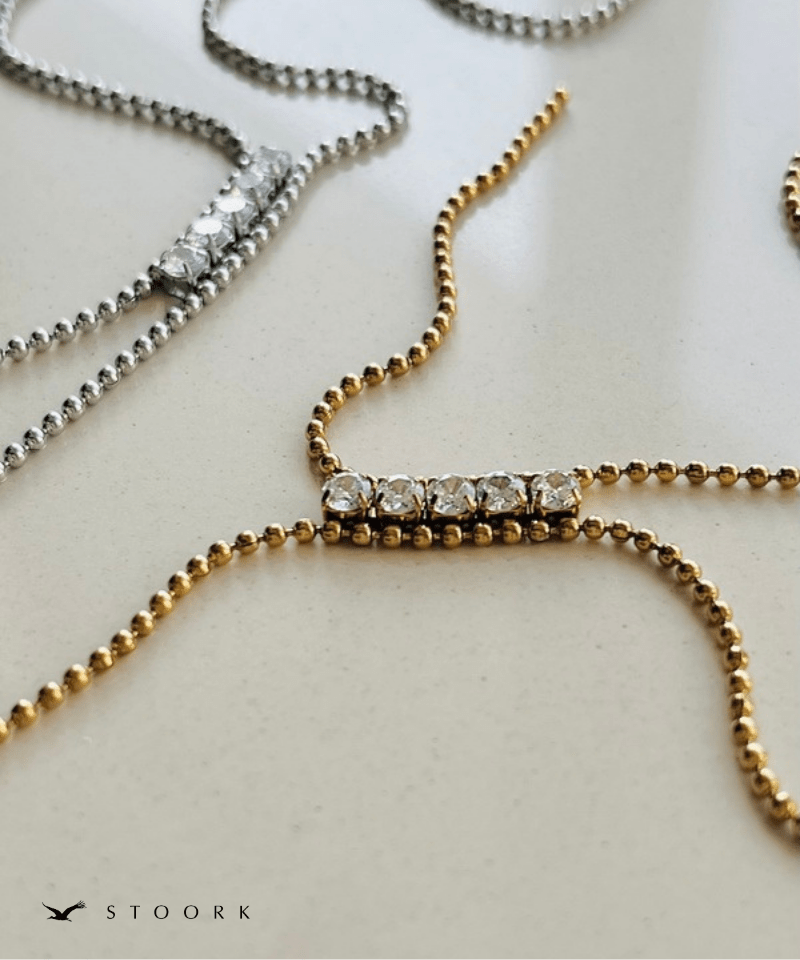 Zirconia Tie Necklace - stoork