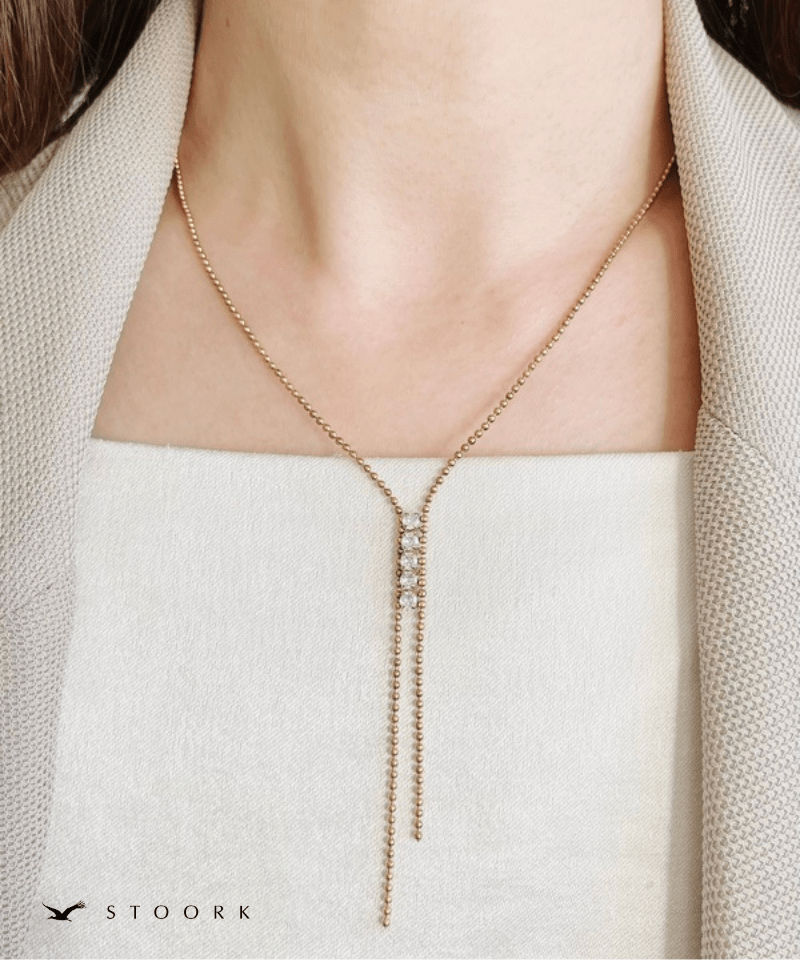 Zirconia Tie Necklace - stoork