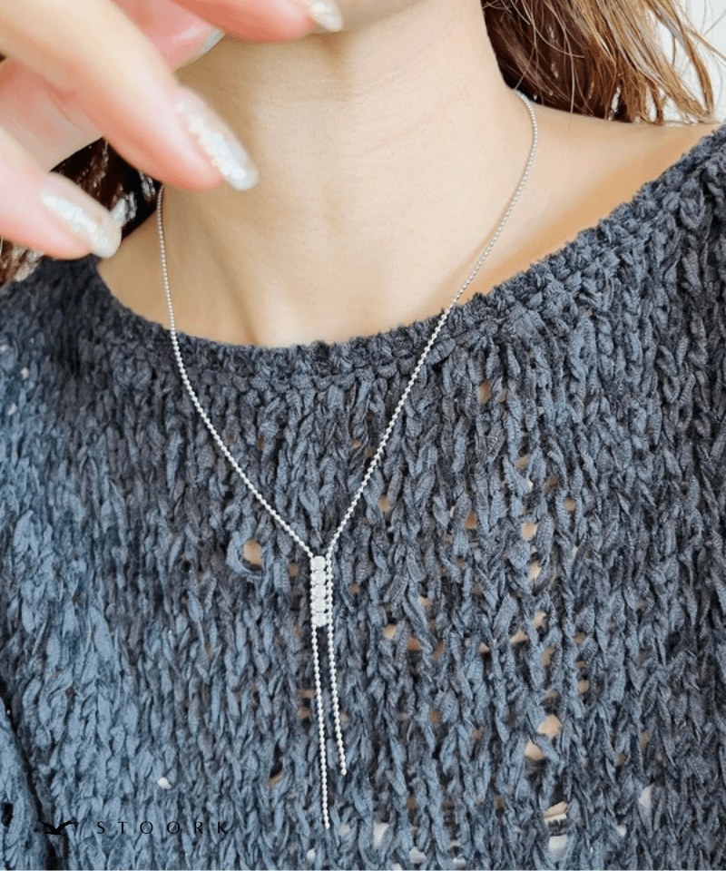 Zirconia Tie Necklace - stoork