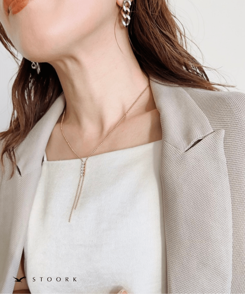 Zirconia Tie Necklace - stoork