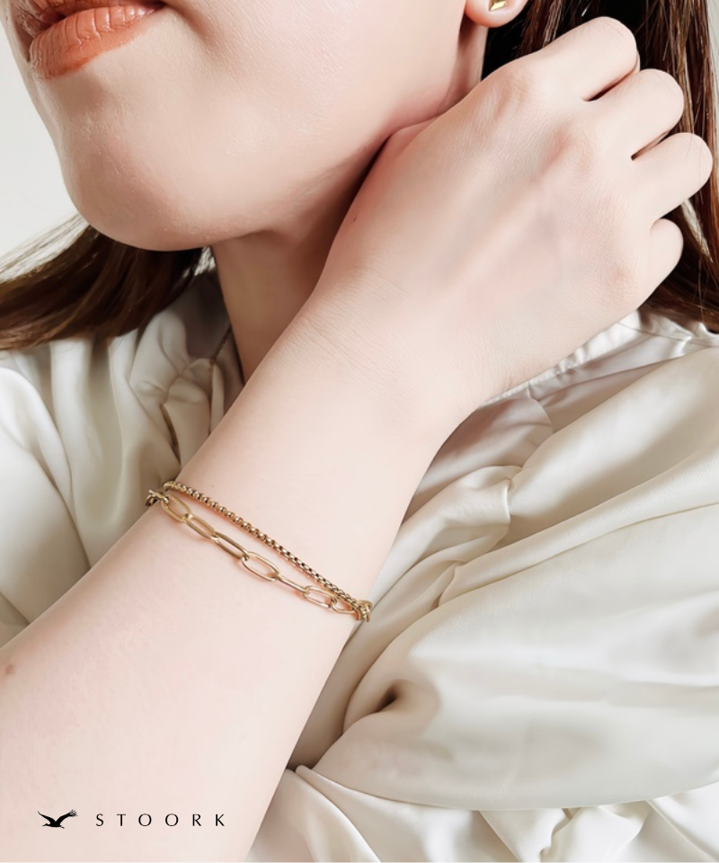 Double Chain Layered Bracelet