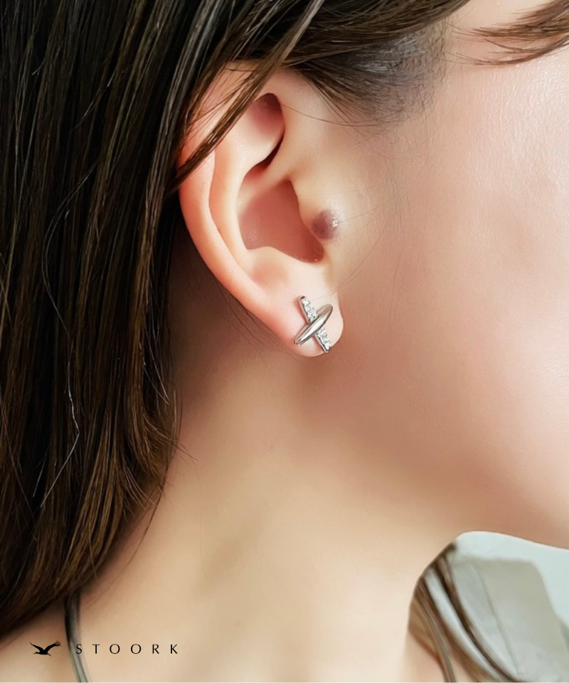 Cross Line Zircon Pierce