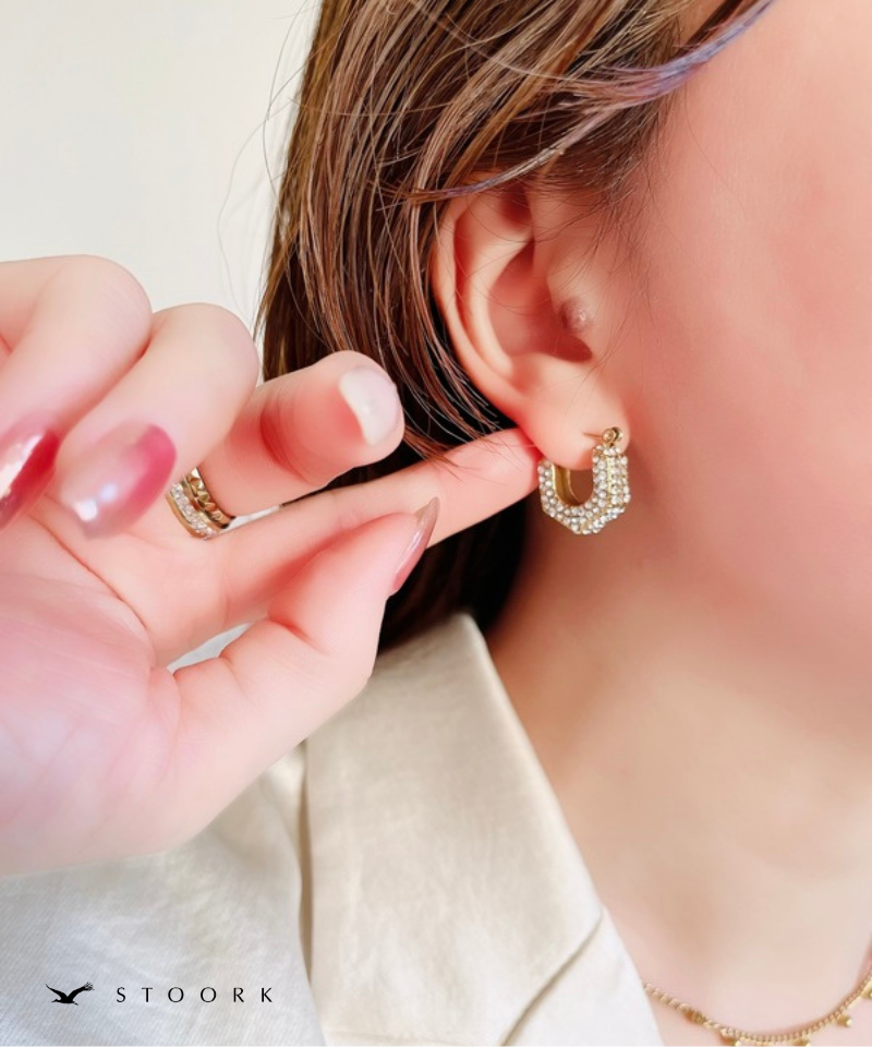 Glitz Hexagon Hoop Pierce