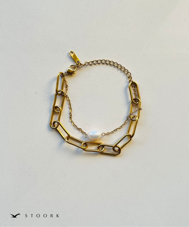 Pearl Double Chain Bracelet