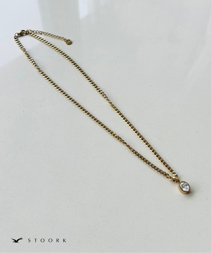 Oval Zirconia Chain Necklace