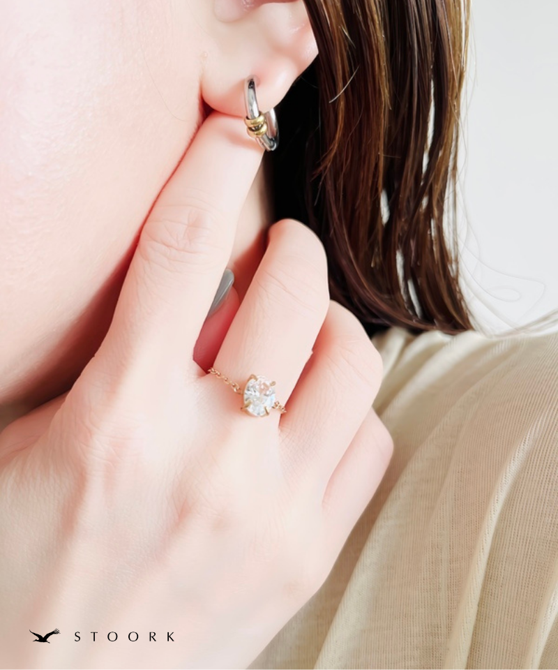 Drop Stone Chain Ring