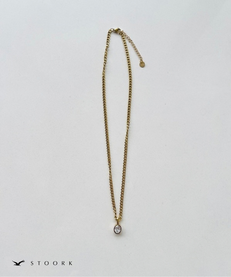 Oval Zirconia Chain Necklace